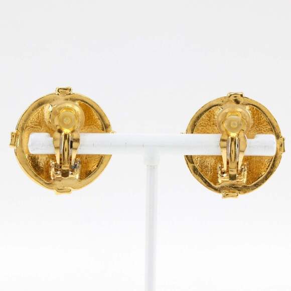 CHANEL Authentic Gold Logo Earrings